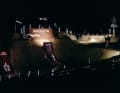 Floodlit slopestyle: "Everything is a bit more dangerous at the night shoot," says Erik.