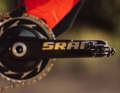 Lightweight HT race pedals on Filippo Colombo's bike transfer the energy to a Sram power meter.