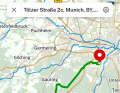 You can use the search function or tap on the map to create routes for your bike.