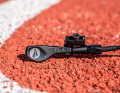 The slightly recessed paddle sits well on the thumb. The lever travel is somewhat long and undefined