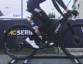 Marc Pritzen warmed up on his 32-inch Stoll full-suspension bike and braved even the storm.