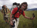 On Stefan Glowacz's adventures, everyone carries their own gear. No porters, no helicopters, no inscenery. Stefan calls it "by fair means". Here with climbing hero Kurt Albert, who unfortunately had an accident.