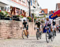 The surface alternated between cobblestones and tarmac