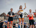 Marion Fromberger war in der erstmals ausgetragenen Mountainbike-Wertung siegreich