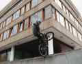 Danny Macaskill likes to perform his tricks in familiar surroundings, which makes the tricks easy to understand. Everyone can appreciate how difficult it is to jump up a wall or down a 360 on a bike.