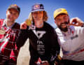 Set to challenge for Crankworx gold for the first time in 2026: Erik Fedko with Dawid Godziek (2) and Nicholi Rogatkin (3).