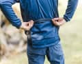 There is a wide back pocket with zip at the back