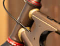 The front frame triangle is handmade in Bristol from Reynolds 853 steel tubes, including pretty little milled elements.
