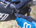 The battery is unlocked with a key and can then be released using the separate lever.