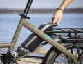 The 500 Wh battery on the Tern is pulled out to the rear.