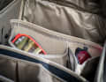 Padded compartments protect goggles and glasses from scratches during transport.