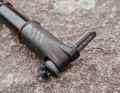 The clamping lever is somewhat angular in shape.