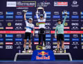 1. Puck Pieterse (Alpecin Deceuninck, Mitte) / 2. Samara Maxwell (Decathlon Ford Racing Team, links) / 3. Ramona Forchini (Bixs Performance Race Team, rechts)