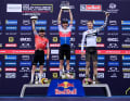 1. Ondřej Cink (Cube Factory Racing, Mitte) / 2. Mathias Flückiger (Thömus Maxon, links) / 3. Fabio Püntener (rechts)