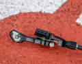 Ribbing provides grip, three holes for lateral flexibility