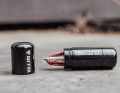There is a mandrel under the cap that can already be preloaded with tyre inserts
