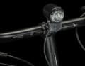 The folding bike is also equipped with a front headlight