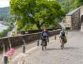 The ascent to the fortress is possible either by bike...