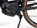 Single-leg centre stand on the Bergamont: It does not optimally support the bike with panniers on the rack.