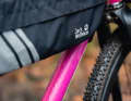 The frame bag from Jack Wolfskin with large reflective print