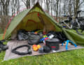 After the long day's stages, the tent was pitched every evening.