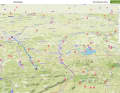 Voici le même itinéraire en vue 3D sur la carte Komoot.