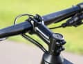 A window in the headset cover conceals the shift cable and cables in the frame.