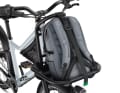 Front luggage rack with integrated lashing strap for securing luggage.