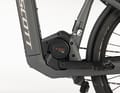 Vertically mounted Bosch Performance CX: Moves the seat tube and centre of gravity of the Scott further towards the front wheel