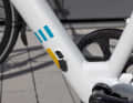 The connection for charging the battery is located in the down tube.
