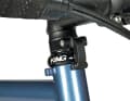 A sturdy mount on the Tout Terrain prevents the handlebars from bending the top tube if they flip over.