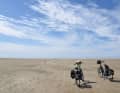 Endless expanses: Sandy beaches on the North Sea coast at low tide