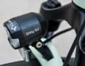 The front light offers a narrow field of light, but is also useful on unlit roads.