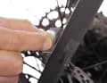 Self-adhesive, extra-tough protective film also protects frame tubes from chafing.