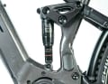 Rear shock absorber with adjustment options for negative suspension travel (SAG) and rebound.