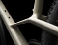The lower part of the seat tube is missing. Instead, there is a cross connection to the down tube opposite the seat stays.