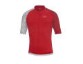 Le maillot de cyclisme pour hommes en couleur boule de feu/blanc.