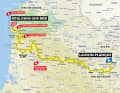 The route of stage 2 of the Tour de France 2025