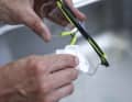 Important: For self-tinting glasses, only dab the inside carefully.