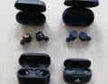 The test field from top left to bottom right: Jabra Elite Active 75t, Jabra Elite 7 Active, Rapha B&O Beoplay E8 Sport, Adidas z.n.e. 01 anc.
