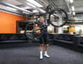 Leila at the material handover at bike components