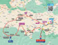 La 19e étape sur la carte