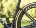 The seat tube is slightly more aerodynamic and wraps round the rear wheel more closely