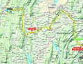 The map for stage 6 of the Criterium du Dauphine 2023