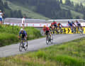 Padded: securing a bend at the Tour de France...