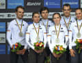 D-Zug: Das deutsche Silber-Team mit (von links) Max Schachmann, Liane Lippert, Marco Brenner, Antonia Niedermaier, Miguel Heidemann und Franziska Koch