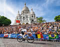 Straightforward: On her way to Olympic victory in the road race, Kristen Faulkner had no eye for the magnificent backdrop of the Sacré-Cœur Basilica.