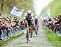 The Arenberg forest is considered one of the key stages of Paris-Roubaix. Mathieu van der Poel leads the 2024 race here