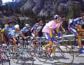 Nouvelle couleur : le Suisse Tony Rominger, en maillot rose, a remporté le Giro d'Italia 1995 et ainsi le deuxième Grand Tour pour la Mapei après la Vuelta 1994.