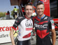 Daniel Martin (à gauche) et Nicolas Roche pendant la Vuelta a Espana 2018.